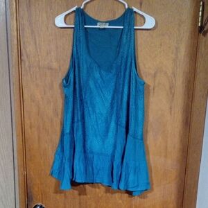 ONE WORLD Teal Sleeveless Tank Top